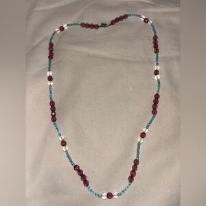 Beaded Glass and Crystal Necklace